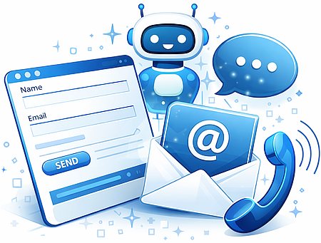 Kontaktmöglichkeiten per Telefon, E-Mail und Internet