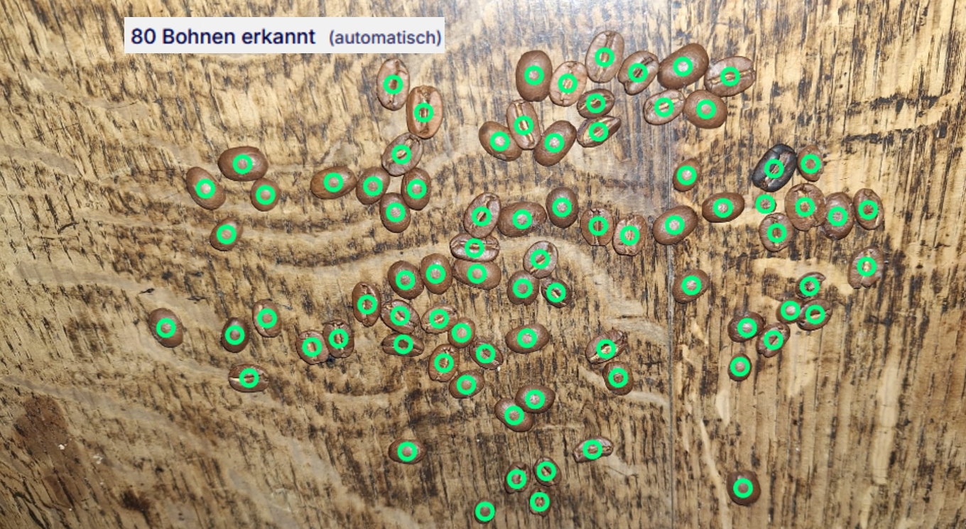 AI Counter Demo - Kaffeebohnen zählen