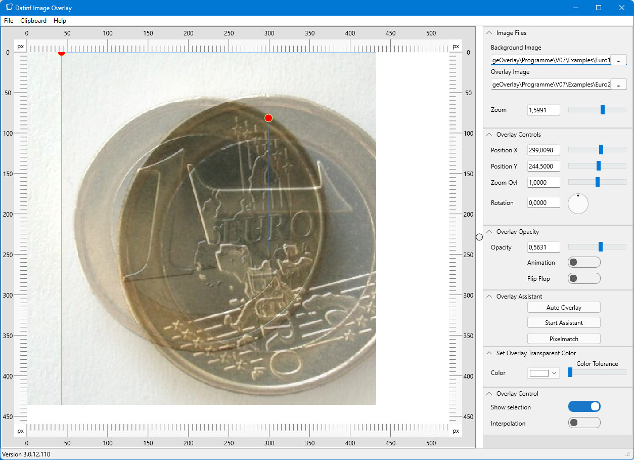 Image Overlay: Bilder laden und halbtransparent anzeigen